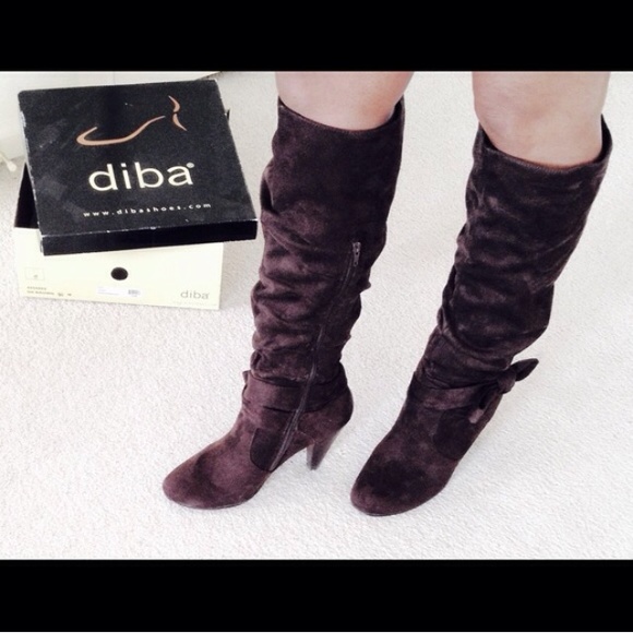 DIBA Espresso Suede Boots w/Bow - Picture 3 of 4
